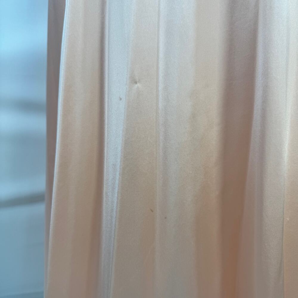 Elegant Vintage Olga Long Gown Peach Lace Maxi Slip Dress Women's 36 Coquette - Picture 10 of 15